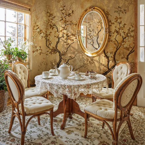 Gold Chinoiserie Cherry Blossom Peel and Stick Wallpaper, Vintage Chinoiserie Floral Wall Mural, Luxury Asian Tree and Flowers Wallpaper